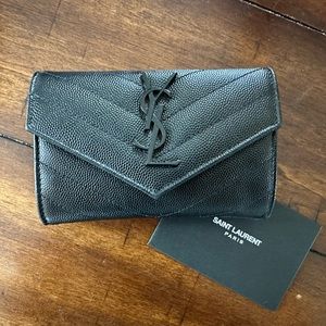 Saint Laurent small grain de poudre envelope wallet